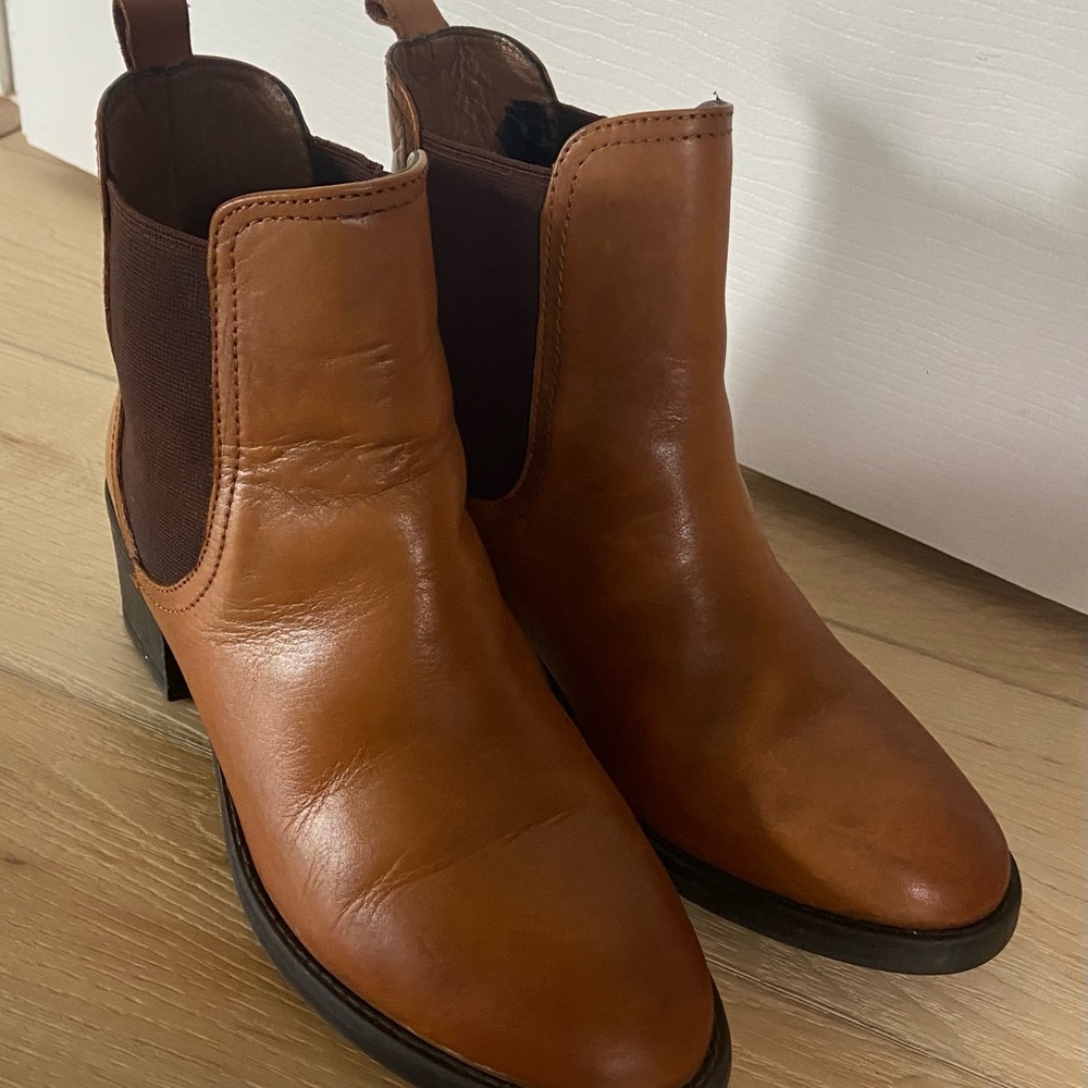 Dune London Tan Ankle Boots
